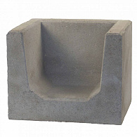 U-Hoekelement Grijs 50x40x40 cm