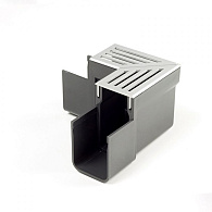ACO slimline hoekstuk zilver