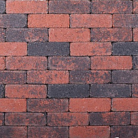 Actionline dikformaat getrommeld Rood/Zwart 20x6,5x6,5 cm