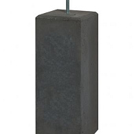 Betonpoer zwart recht met facet rand 14x14x58 cm