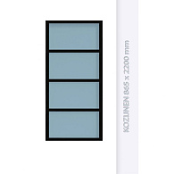 Steel Look wandpaneel 4-vaks 220 x 86,5cm