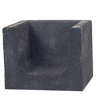 U-Hoekelement Zwart 50x40x40 cm