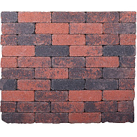 Actionline dikformaat getrommeld Rood/Zwart 20x6,5x6,5 cm