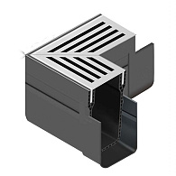 ACO slimline hoekstuk zilver