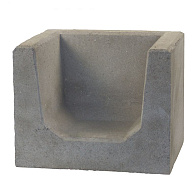 U-Hoekelement Grijs 50x40x40 cm