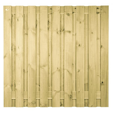 Grenen scherm verticaal 180x180 cm, 19 planks