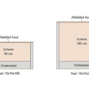 Betonpaal grijs 10x10x280 cm