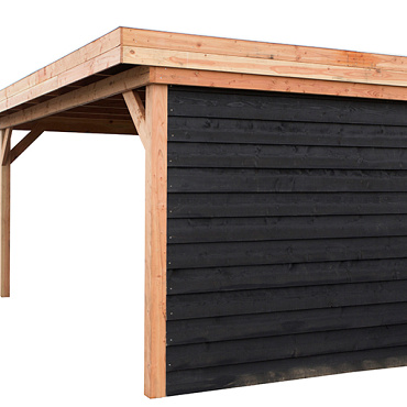 Vuren Achterwand / zijwand Zwart Zweeds Rabat 300 cm