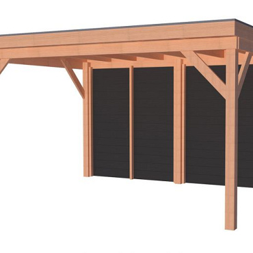 Vuren Achterwand / zijwand Zwart Half-Lips verticaal 300 cm