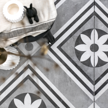 GeoCeramica Concreet Flower Decorate 60x60x4 cm