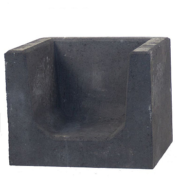 U-Hoekelement Zwart 50x40x40 cm
