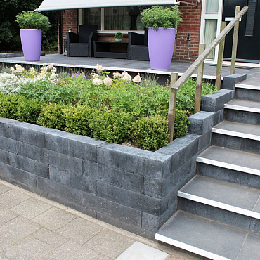 Patioblok strak Antraciet 60x15x15 cm
