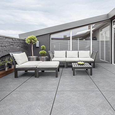GeoCeramica Impasto Grigio Décor 80x80x4 cm