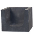 U-Hoekelement Zwart 50x40x40 cm